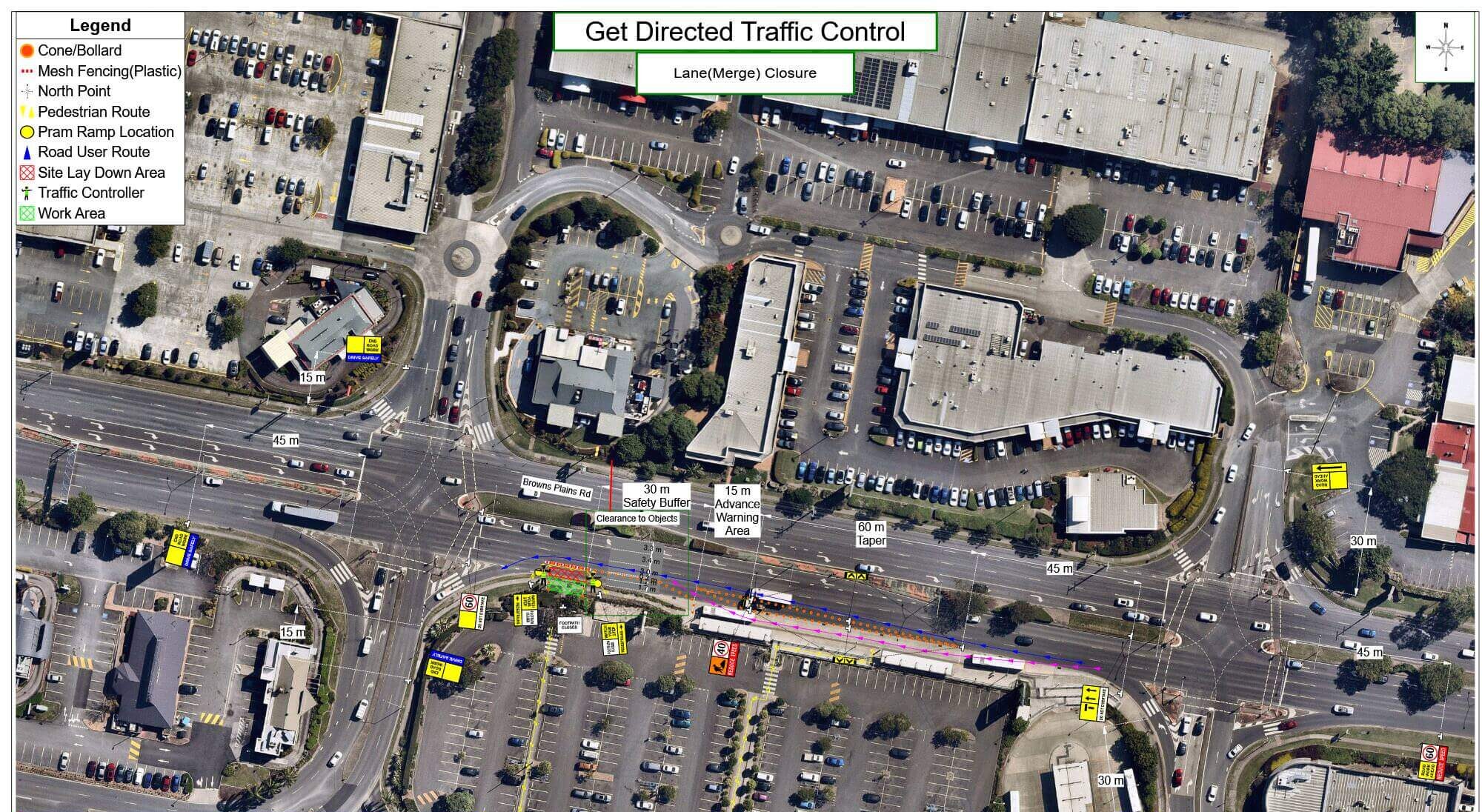 Traffic guidance scheme diagram