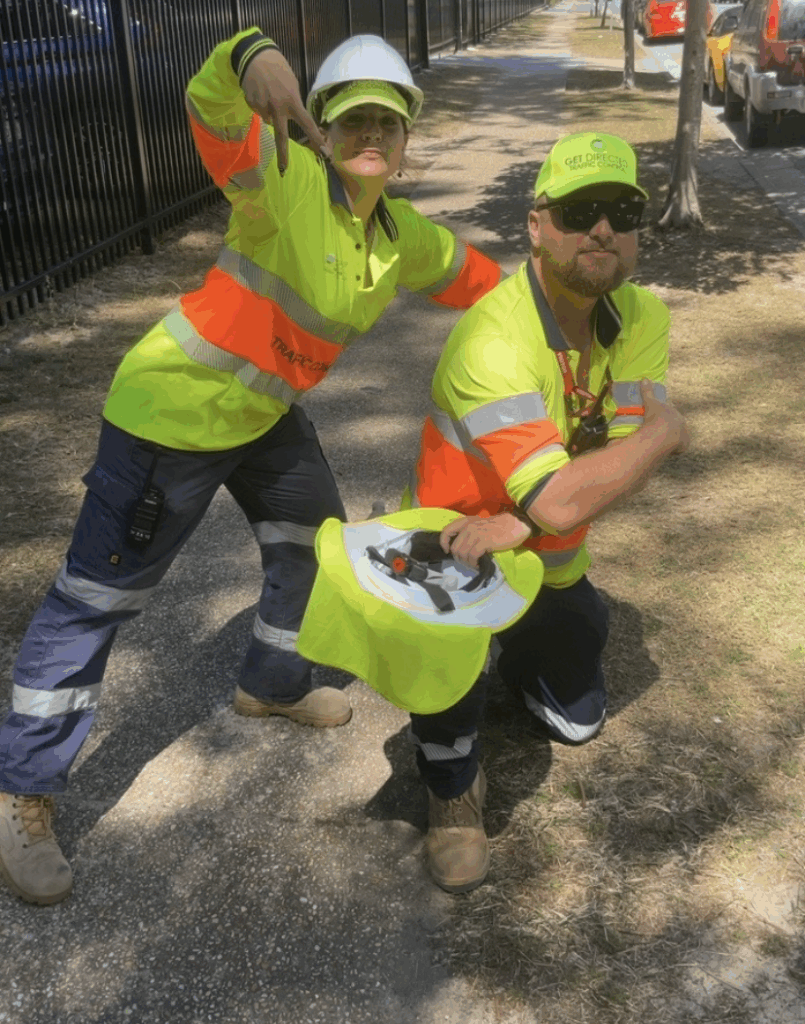 Applicants exploring traffic control jobs Gold Coast with Get Directed team members on site.