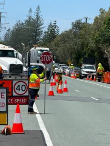 Gold Coast traffic management — Get Directed controller managing live traffic flow during roadworks.