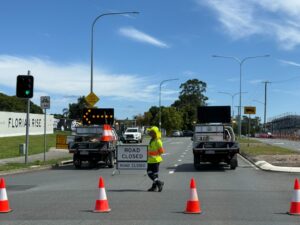 Road closure traffic control Gold Coast — Get Directed controller managing closed intersection.