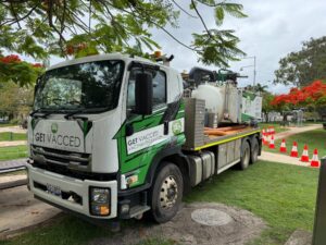 Vacuum excavation Brisbane — Get Vacc’ed hydro vac truck safely exposing underground services.
