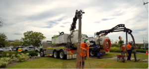 Get Vacced vac truck and operators completing vacuum excavation on a civil site
74
