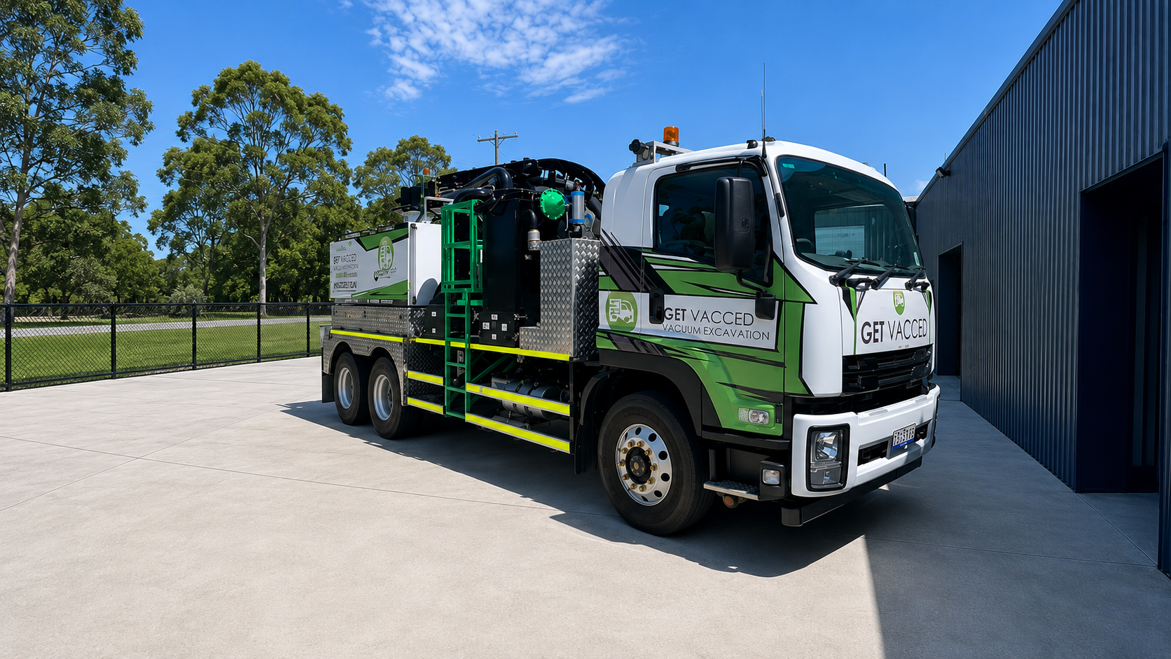 Vacuum excavation exposing underground services on a Gold Coast site