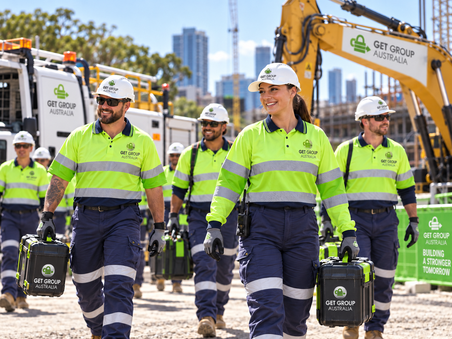 Get Group Australia construction labour hire crew arriving on site ready for work